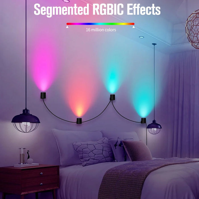 BLX-01 4Pack RGBIC LED Light Smart Wall Sconces Music Sync Home Decor Tuya WiFi Wall Lights Work with Alexa - EU Plug - 5