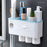 ASWEI A1909 3 Cups Toothbrush Holder Wall Mounted with Toothpaste Dispenser, Tray, Drawer, and 3 Brush Slots for Bathrooms - Blue - 6