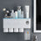 ASWEI A1910 Bathrooms Wall Mounted 4 Cups Toothbrush Holder with Toothpaste Dispenser, Tray, 2 Drawer, 4 Brush Slot - Blue - 1