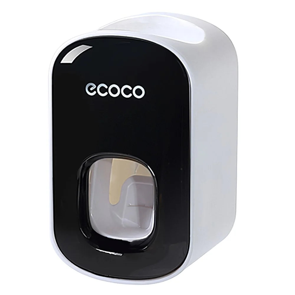 ECOCO Wall Mounted Toothpaste Dispenser for Bathroom Automatic Toothpaste Squeezer for Kids and Adults - Black - 1
