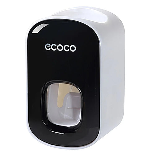 ECOCO Wall Mounted Toothpaste Dispenser for Bathroom Automatic Toothpaste Squeezer for Kids and Adults - Black - 1