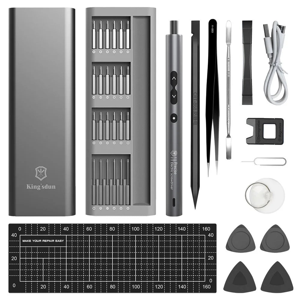 KING'SDUN 62-in-1 Handheld Screwdriver Set with 48 Bits Portable Metal Precision Screwdriver with LED Light - 1