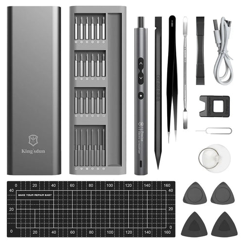 KING'SDUN 62-in-1 Handheld Screwdriver Set with 48 Bits Portable Metal Precision Screwdriver with LED Light - 1