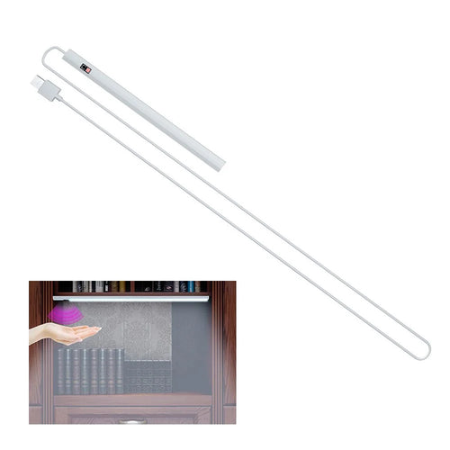 1469 20cm Gesture Sensor LED Bar Light Self-adhesive USB Night Light Infrared Induction Cabinet Lamp - Pure White - 1