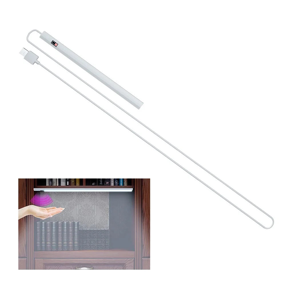 1469 40cm Hand Sensing USB LED Bar Light Self-adhesive Infrared Induction Cabinet Lamp - Pure White - 1