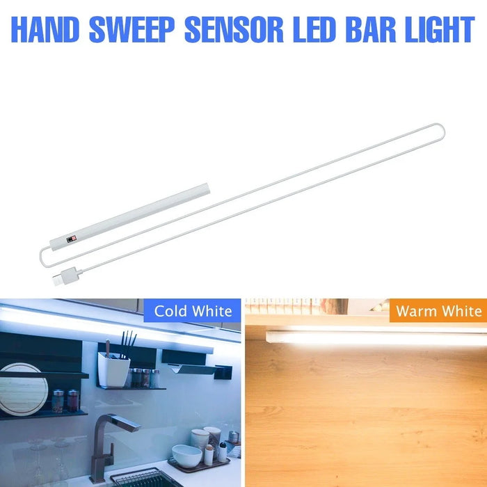 1469 40cm Hand Sensing USB LED Bar Light Self-adhesive Infrared Induction Cabinet Lamp - Pure White - 7