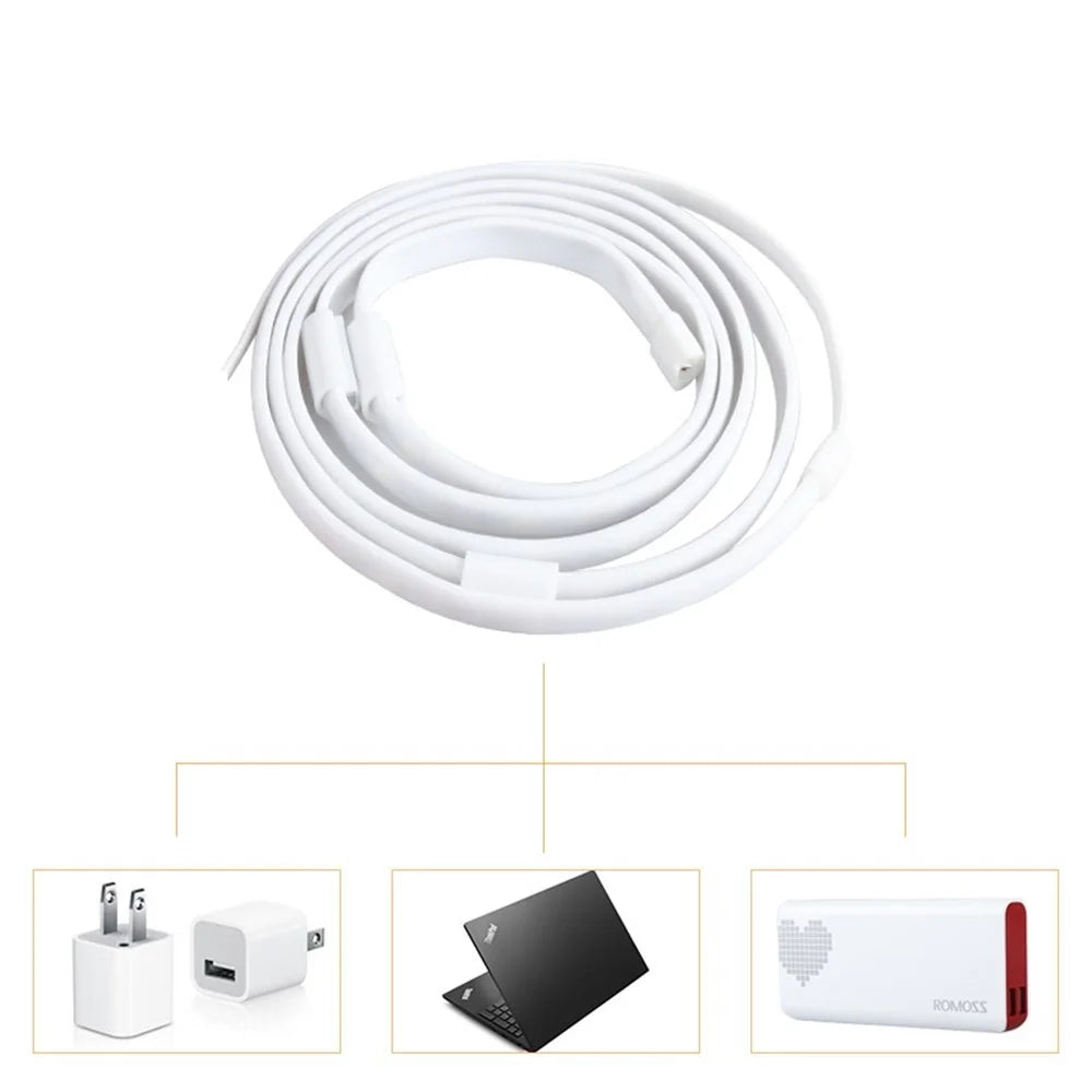 1.5m 45-LED String Light Outdoor Tent Camping Single Color Lighting Lamp Strip with 5V Touch Control Switch - White Light - 3