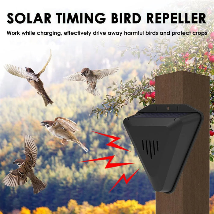 N911Q Solar Powered Outdoor Bird Repeller Multiple Sound Playback Birds Alarm Device - 2