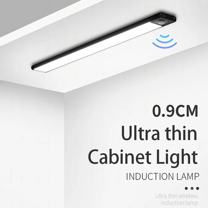 MZ-L1005 40CM Magnetic Cabinet Strip Light Self-Adhesive Closet Lamp Wardrobe Lighting Smart LED Motion Sensor Night Light - Black - 3