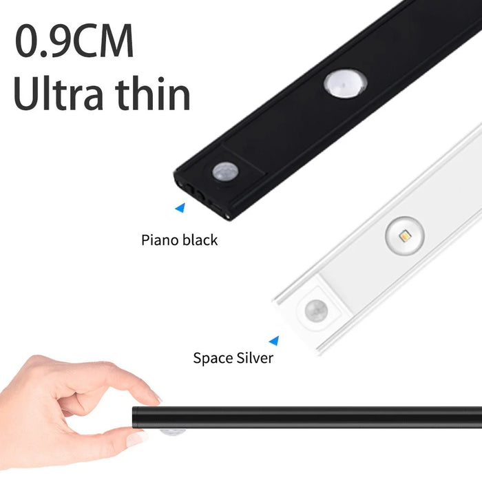 MZ-1602 60CM Self-Adhesive Closet Lamp Cabinet Strip Light Wardrobe Lighting Smart LED Human Body Sensing Night Light - Silver - 3