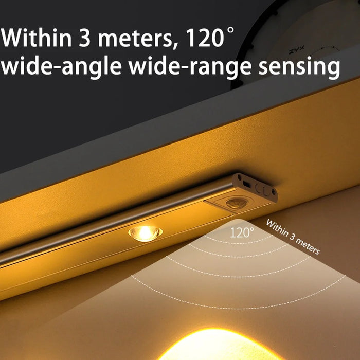 MZ-1602 60CM Self-Adhesive Closet Lamp Cabinet Strip Light Wardrobe Lighting Smart LED Human Body Sensing Night Light - Silver - 4