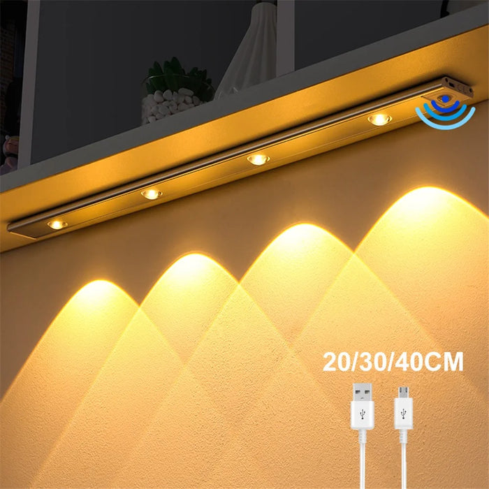 MZ-1602 60CM Self-Adhesive Closet Lamp Cabinet Strip Light Wardrobe Lighting Smart LED Human Body Sensing Night Light - Silver - 6