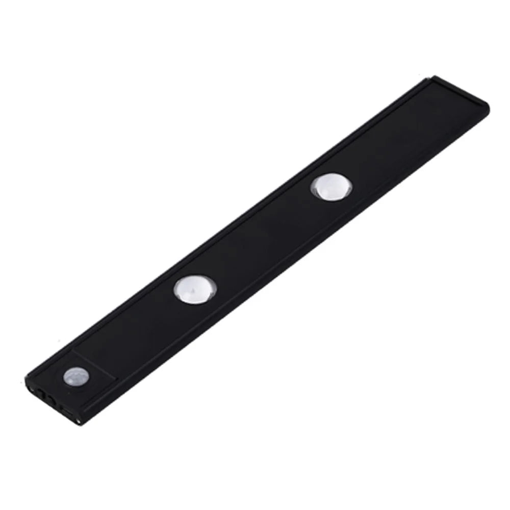 MZ-1602 30CM Smart LED Human Motion Sensing Night Light Self-Adhesive Closet Lamp Cabinet Strip Light for Wardrobe - Black - 1