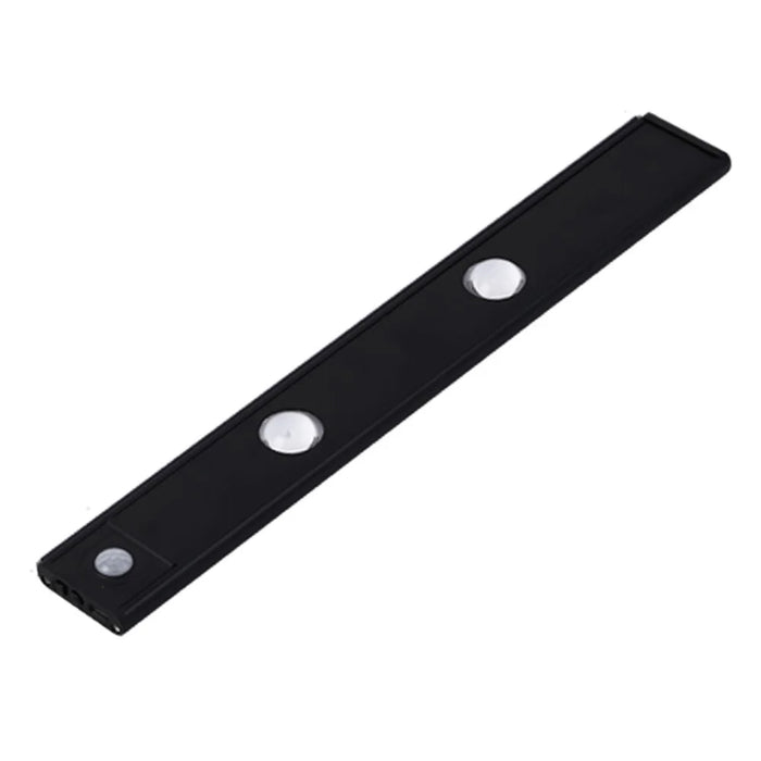 MZ-1602 30CM Smart LED Human Motion Sensing Night Light Self-Adhesive Closet Lamp Cabinet Strip Light for Wardrobe - Black - 1