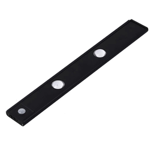 MZ-1602 20CM Slim Strip Light Self-Adhesive Closet Lamp Cabinet Wardrobe Lighting Smart LED Human Body Sensing Night Light - Black - 1