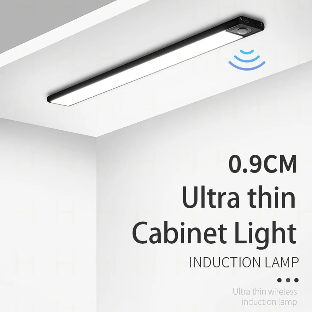 MZ-L1005 30cm Intelligent Human Sensing Ultra Thin LED Light Magnetic Suction Wardrobe Light Strip - Black - 7