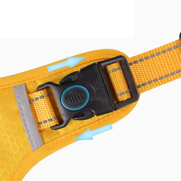 DUOMM HT-524 Breathable Pet Dog Harness Reflective Puppy Gift Safety Vest with Control Handle ST - Yellow / XS - 6