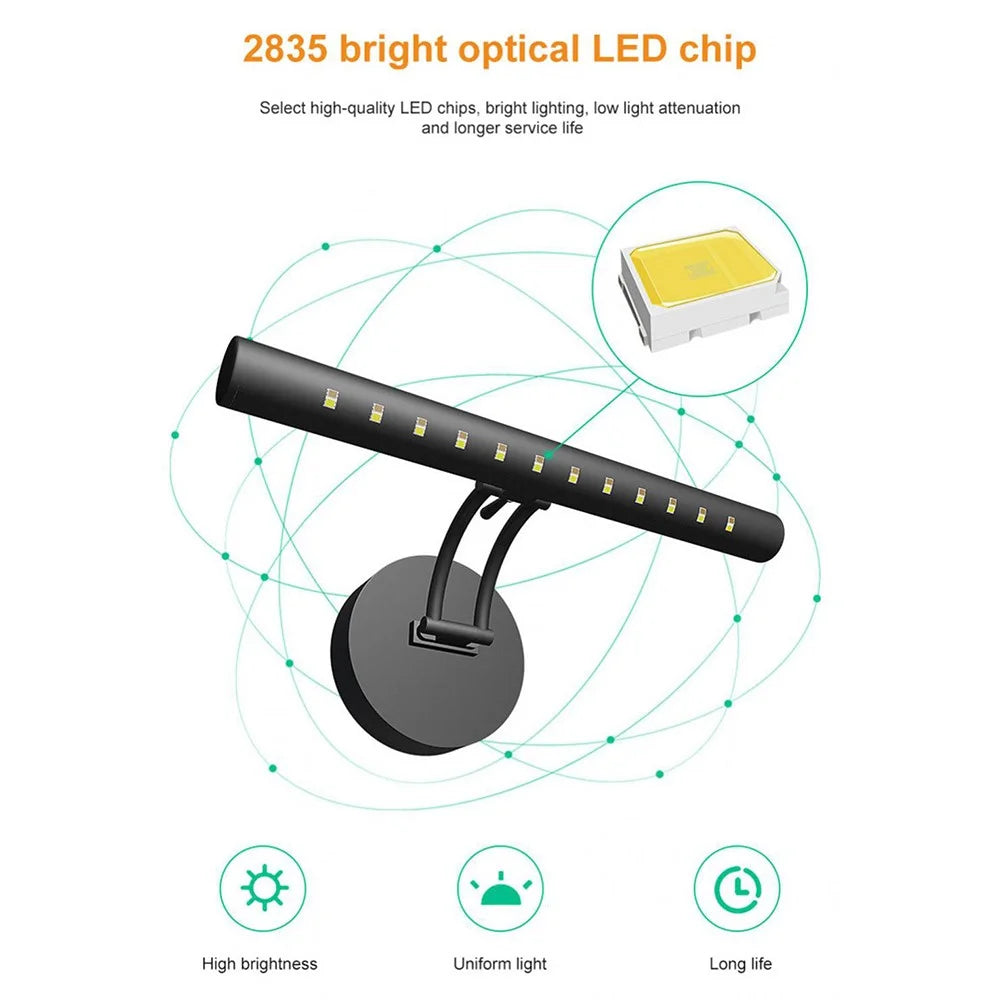 Style-A 25cm Dimmable LED Light Bar 3 Color Temperature Touch Control USB Powered Wall Light - 2