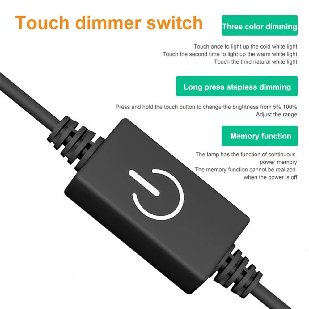Style-A 25cm Dimmable LED Light Bar 3 Color Temperature Touch Control USB Powered Wall Light - 4