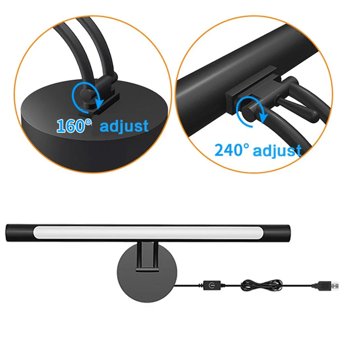 Style-B 40cm Touch Control LED Light 3 Color Temperature Dimmable USB Wall Light Bar - 5