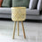 Knitted Bamboo Planter Pot Basket Woven Plants Vase Flowers Container Home Decoration, Size: L - Grid - 5