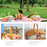 Outdoor Woven Picnic Basket Cotton Linen Cloth Wicker Knitted Blanket Home Storage Bin with Lid, Size: S - Red Grid - 3