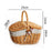 Outdoor Woven Picnic Basket Cotton Linen Cloth Wicker Knitted Blanket Home Storage Bin with Lid, Size: S - Red Grid - 5