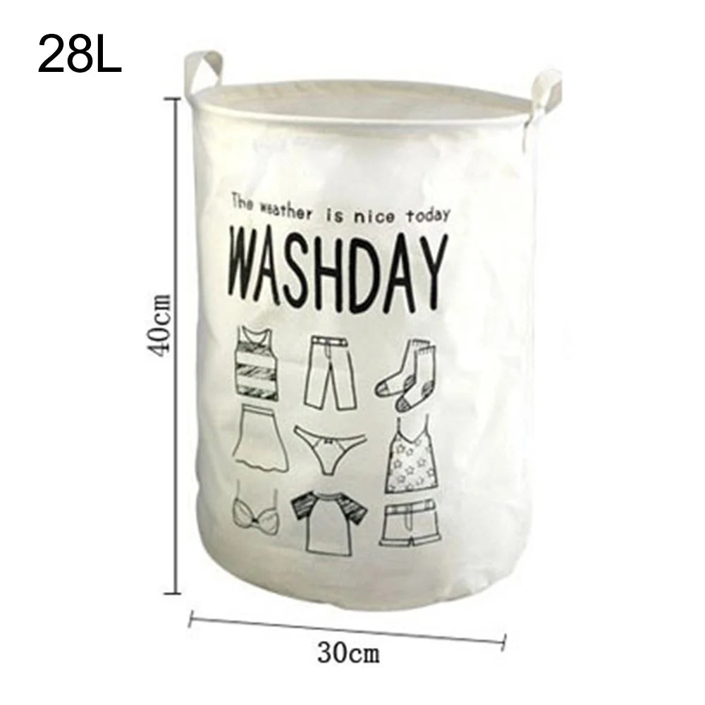 28L Collapsible Laundry Basket Cotton Linen Dirty Clothes Hamper Basket with Handles, Size S, 30x40cm - Bonne - 5