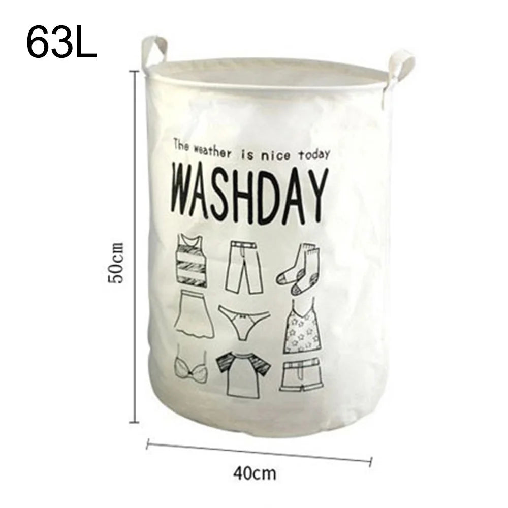 63L Cotton Linen Collapsible Dirty Clothes Basket Laundry Hamper Bin with Handles, Size L, 40x50cm - Bonne - 5