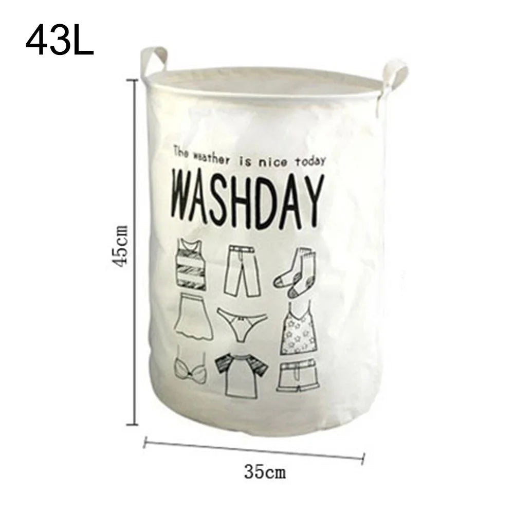 43L Collapsible Washing Laundry Basket Hamper Dirty Clothes Cotton Linen Basket Laundry Bin, Size M, 35x45cm - Bonne - 5