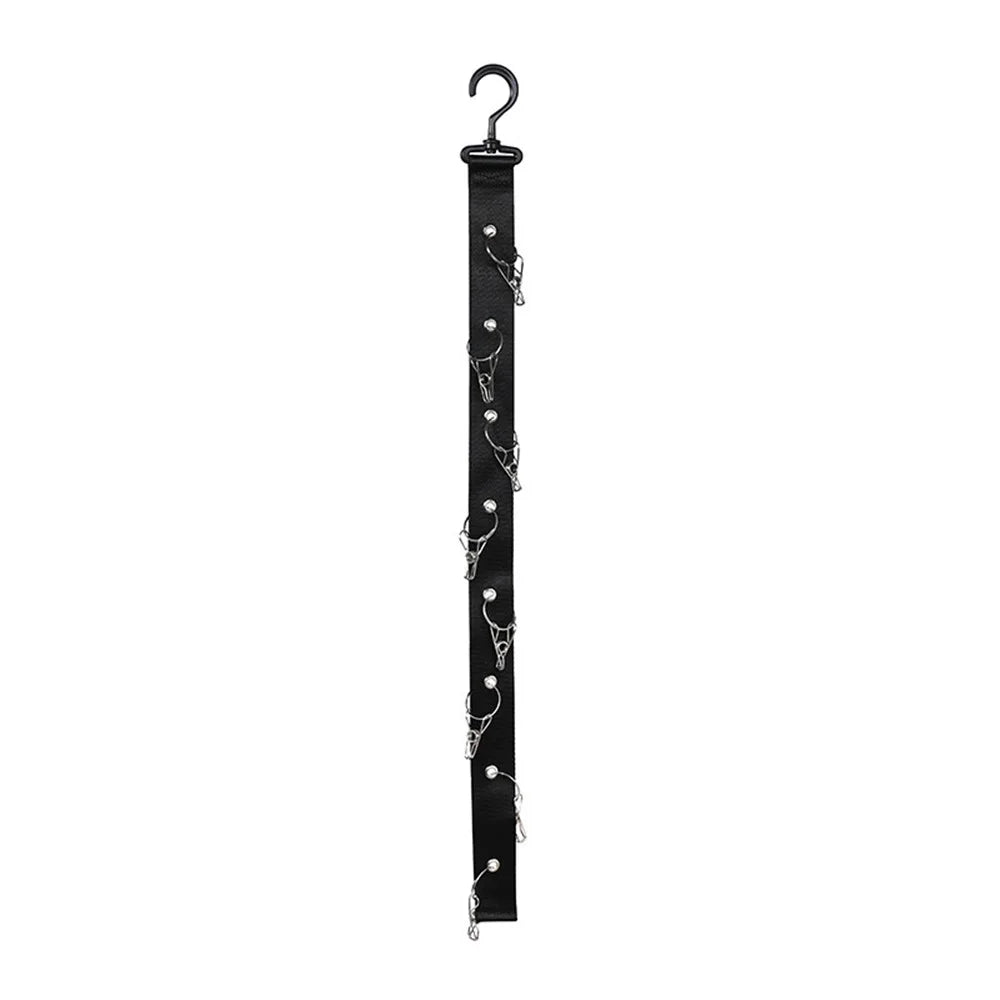 8-Clips Closet Hanging Cap Keeper Cloth+Metal Hat Holder Storage Rack Organizer - 1