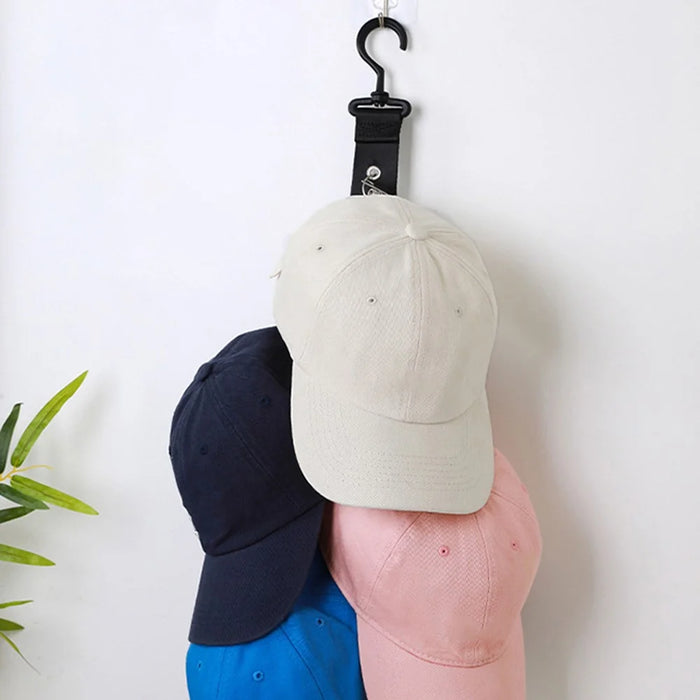 8-Clips Closet Hanging Cap Keeper Cloth+Metal Hat Holder Storage Rack Organizer - 4
