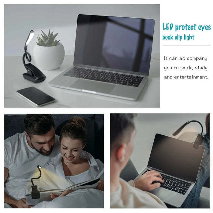 ST-8032D Battery Powered Clip-on LED Light 3 Color Temperature Stepless Dimming Reading Lamp - 6