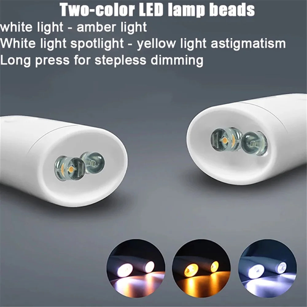 ST-8025 Soft Neckband Neck Hanging LED Reading Light Rechargeable Stepless Dimming Lamp - White - 4