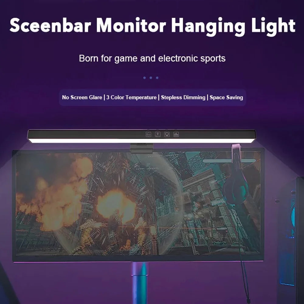 TB-301SG Monitor Light RGB Backlight Home Desk Lamp 3 Color Temperature Computer Screen LED Light Bar (Length: 398mm) - 2