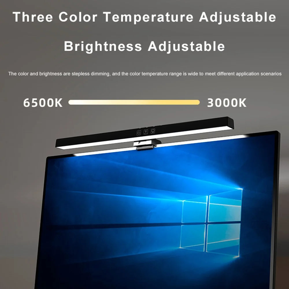 TB-301SG Monitor Light RGB Backlight Home Desk Lamp 3 Color Temperature Computer Screen LED Light Bar (Length: 398mm) - 6