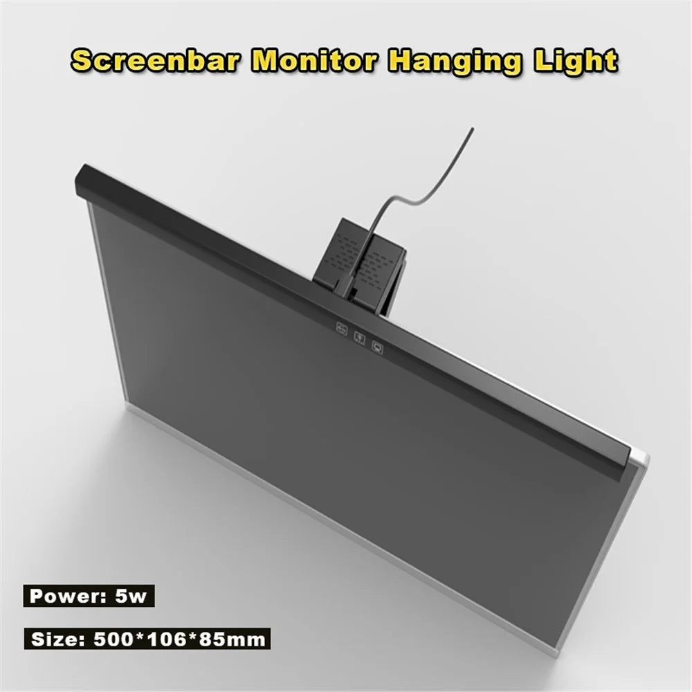 TB-3001 50cm Hanging Light Bar Timer Function Touch Control LED Lamp for Computer Monitor Screen - Black - 2