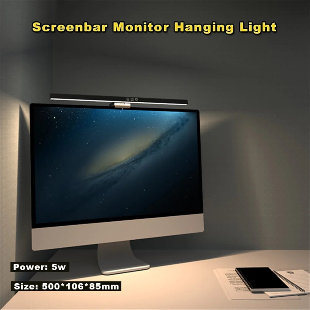TB-3001 50cm Hanging Light Bar Timer Function Touch Control LED Lamp for Computer Monitor Screen - Black - 3