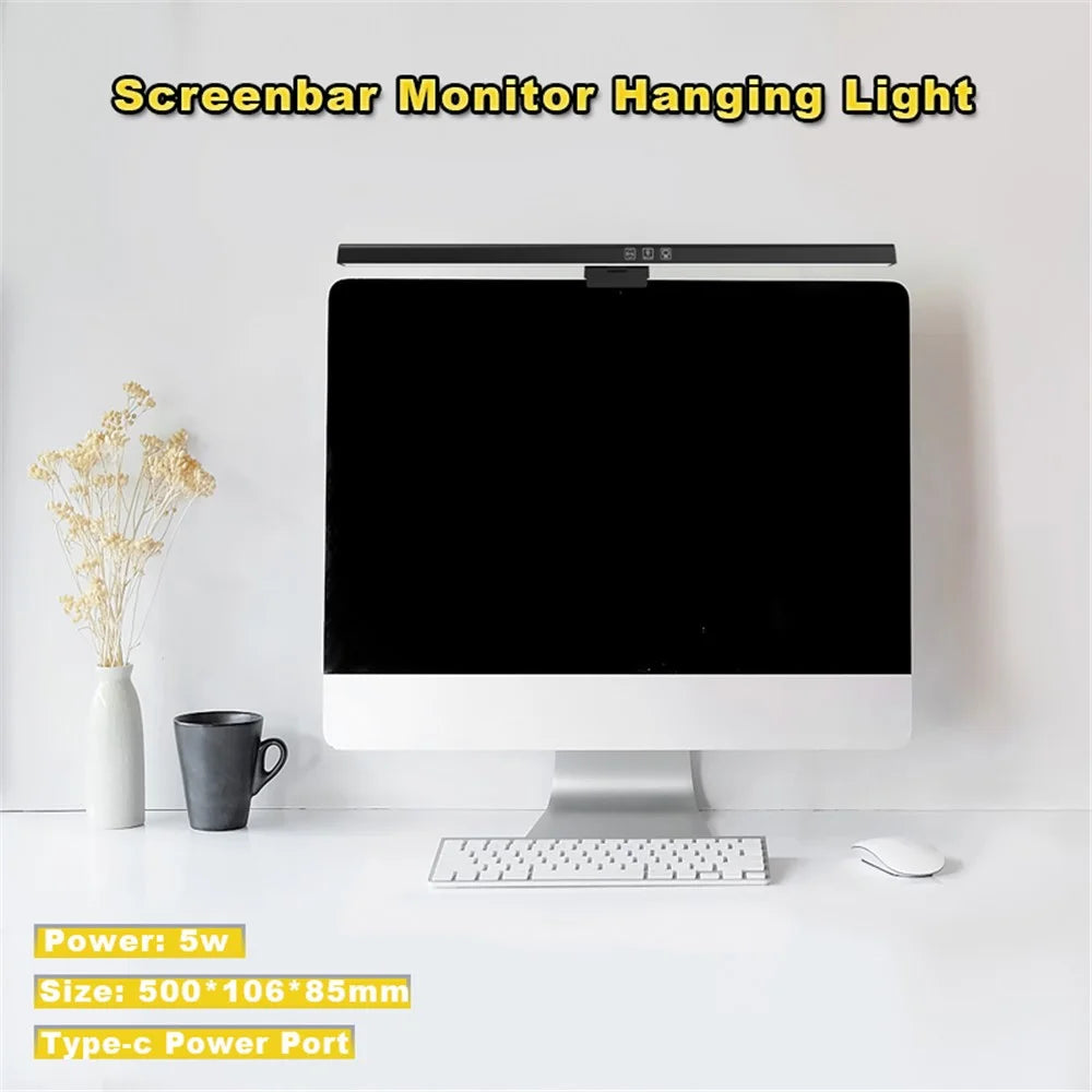 TB-3001 50cm Hanging Light Bar Timer Function Touch Control LED Lamp for Computer Monitor Screen - Black - 4