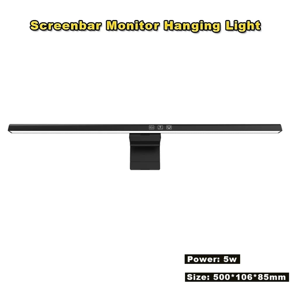 TB-3001 50cm Hanging Light Bar Timer Function Touch Control LED Lamp for Computer Monitor Screen - Black - 6
