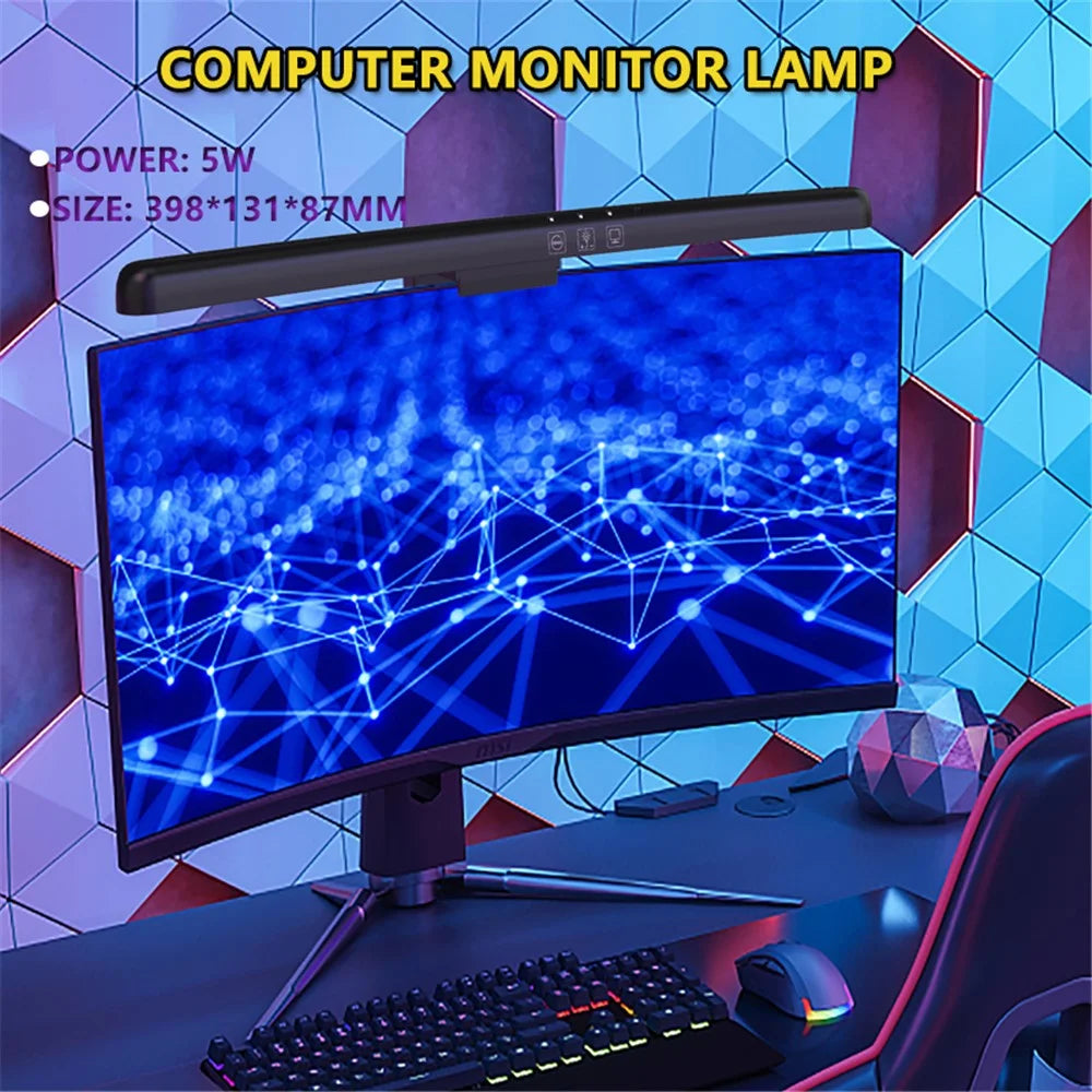 TB-301SF 398mm Hanging Light Bar Touch Control Lamp with 3 Color Temperature Modes for Curved Monitor - 2
