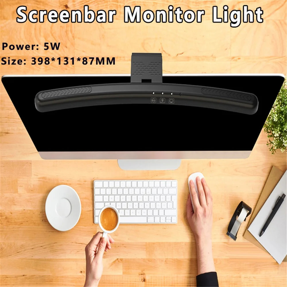 TB-301SF 398mm Hanging Light Bar Touch Control Lamp with 3 Color Temperature Modes for Curved Monitor - 3