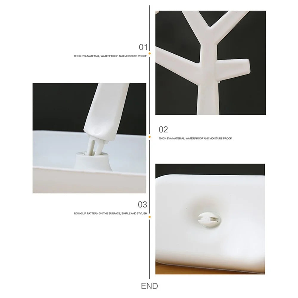 TZ Home Dresser Jewelry Necklace Organizer Stand Bracelet Holder Tree Earring Display Tower Plastic Storage Rack - White - 5