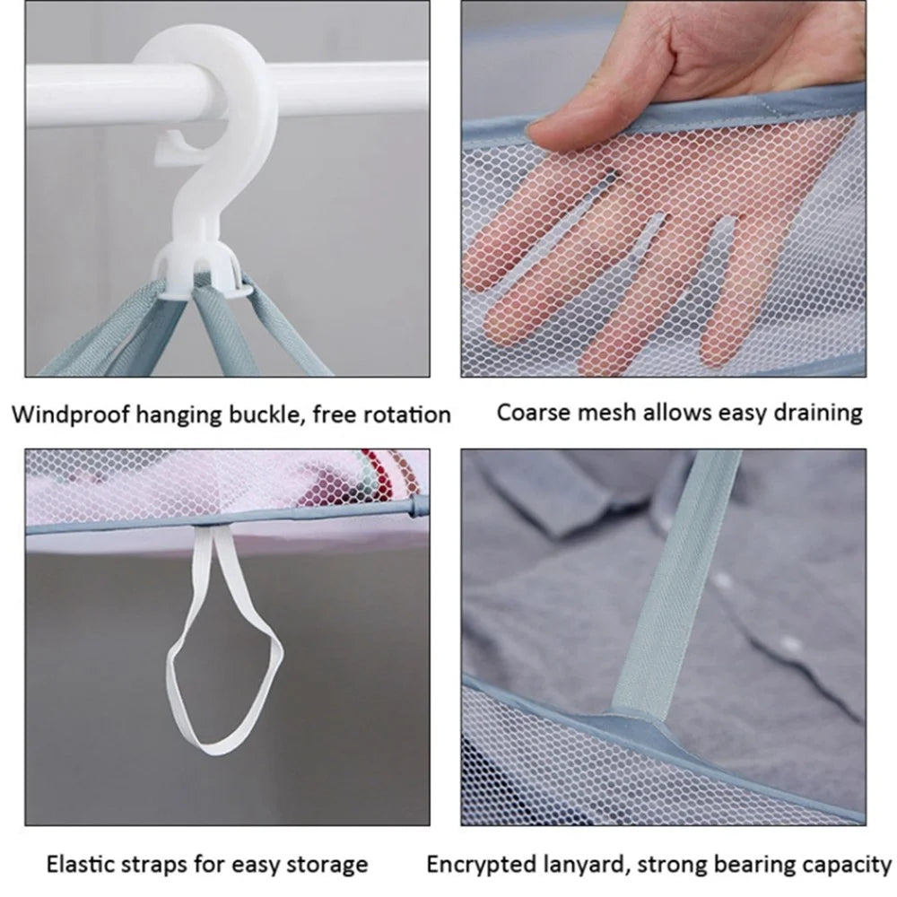 61x76CM 2-Layer Extra Large Drying Rack Underwear Dryer Polyester + Stainless Steel Drying Net - 3
