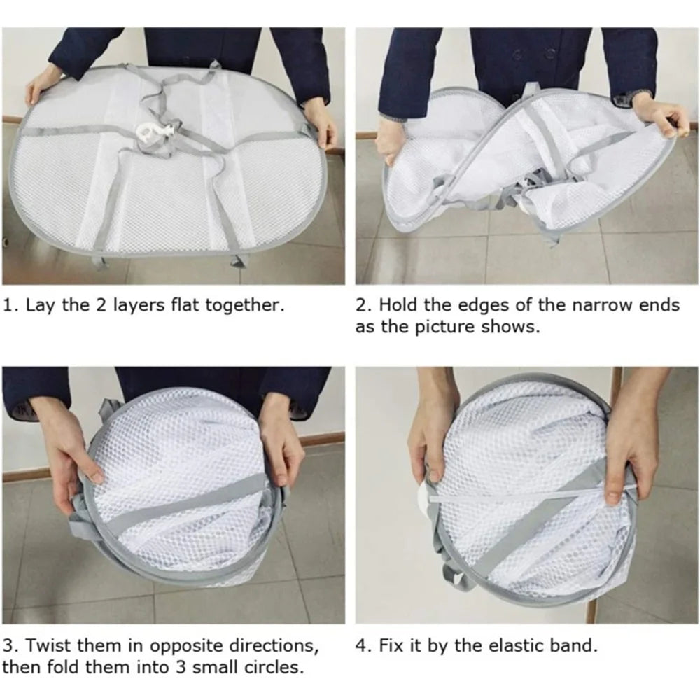 61x76CM 2-Layer Extra Large Drying Rack Underwear Dryer Polyester + Stainless Steel Drying Net - 4