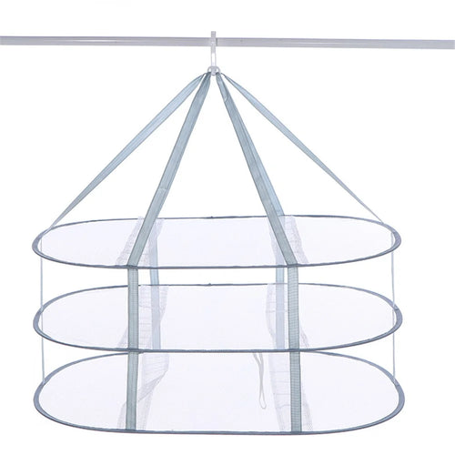 61x76CM Polyester + Stainless Steel 3-Layer Hanging Mesh Dryer Drying Rack Large Drying Net for Underwear - 1