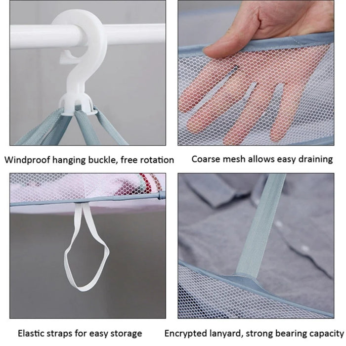 61x76CM Polyester + Stainless Steel 3-Layer Hanging Mesh Dryer Drying Rack Large Drying Net for Underwear - 3