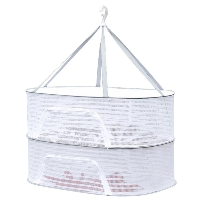 50x70CM Polyester + Steel Wire Drying Rack 2 Layers Hanging Net Food Dry Net Sweater Drying Rack - 1