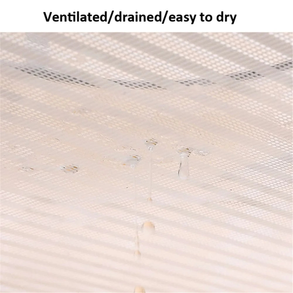 40x60CM Drying Rack 3 Layers Hanging Mesh Polyester + Steel Wire Net for Seafoods, Fruits, Clothes - 3