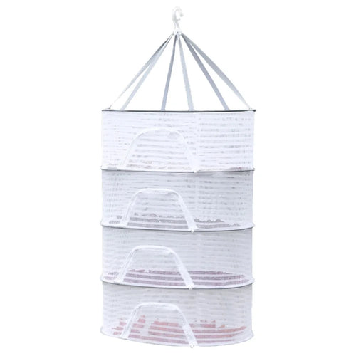 4 Layers Drying Rack Hanging Mesh 40x60CM Polyester + Steel Wire Net for Fishes, Fruits, Clothes - 1